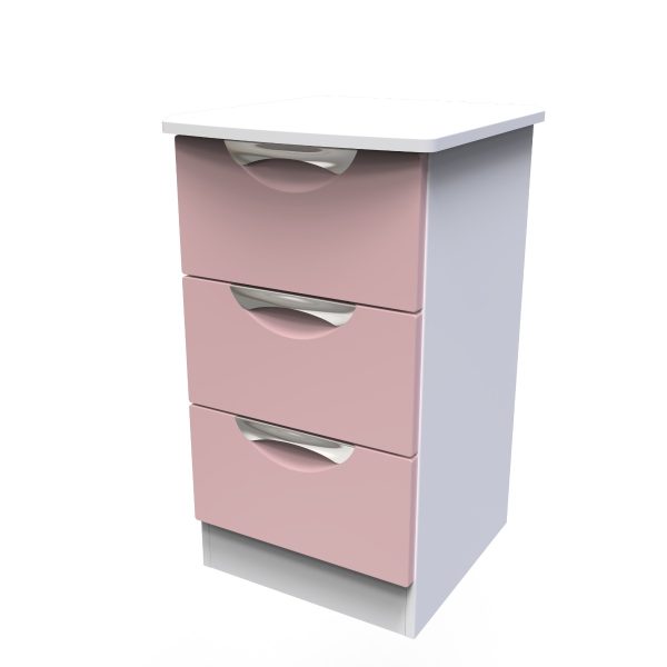 Welcome Furniture Camden 3 Drawer Locker Kobe Pink White | Bed Sava