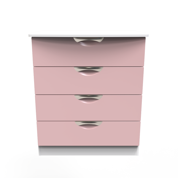 Welcome Furniture Camden 4 Drawer Chest Kobe Pink White | Bed Sava