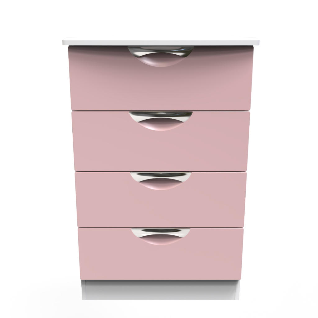 Welcome Furniture Camden 4 Drawer Midi Chest-Kobe Pink White