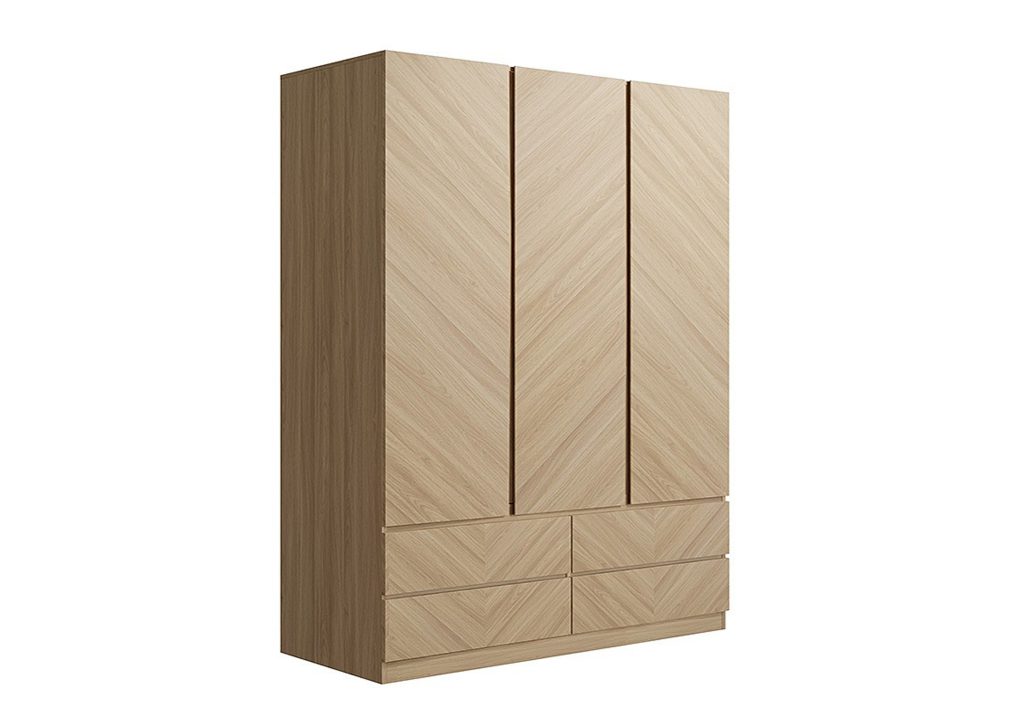 GFW Catania 3 Door 4 Drawer Wardrobe-Oak