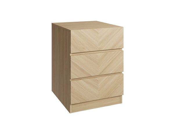 GFW Catania 3 Drawer Bedside Table  Oak | Bed Sava