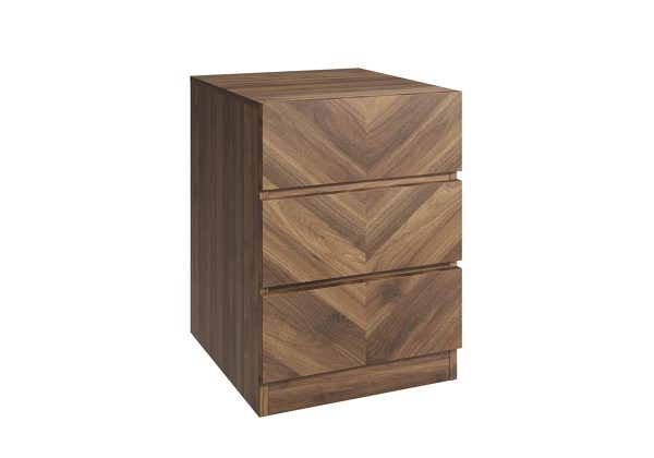 GFW Catania 3 Drawer Bedside Table  Walnut | Bed Sava