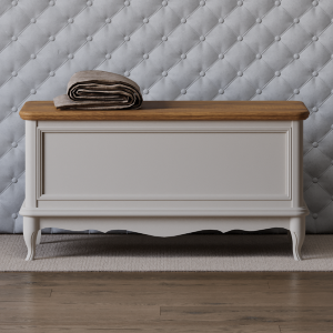 Chateau Oak and Soft White Painted Blanket Box | Bed Sava