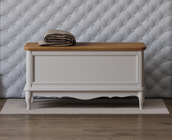 Chateau Oak and Soft White Painted Blanket Box | Bed Sava