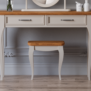 Chateau Oak and Soft White Painted Dressing Table Stool | Bed Sava