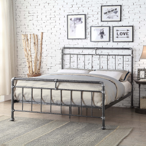 Flintshire Furniture Cilcain Metal Bed Frame Black and Silver Double | Bed Sava