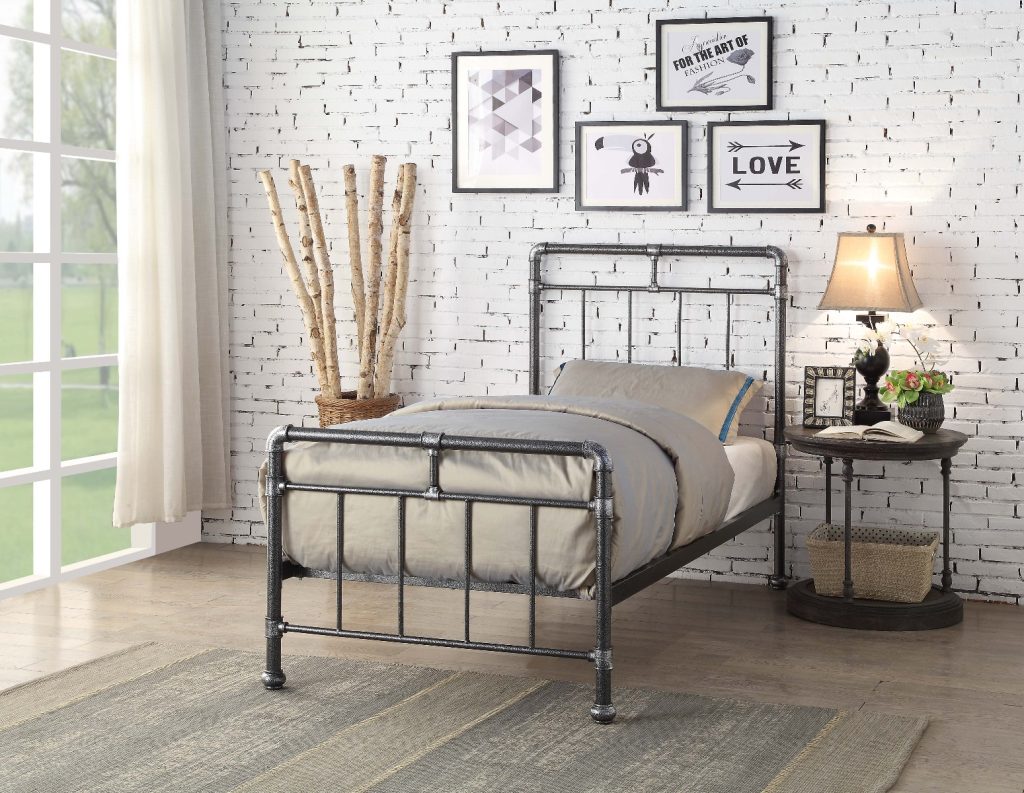 Flintshire Furniture Cilcain Metal Bed Frame-Black and Silver-Single