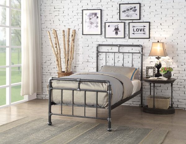 Flintshire Furniture Cilcain Metal Bed Frame Black and Silver Single | Bed Sava