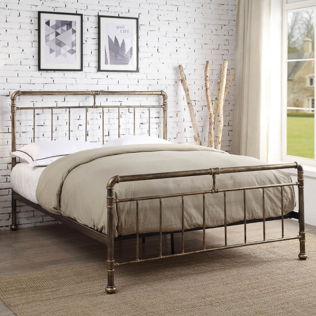 Flintshire Furniture Cilcain Metal Bed Frame-Bronze-Kingsize