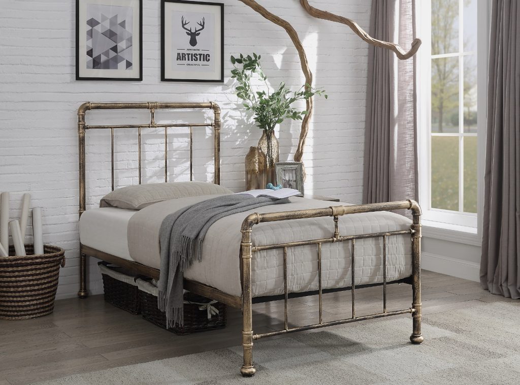 Flintshire Furniture Cilcain Metal Bed Frame-Bronze-Single