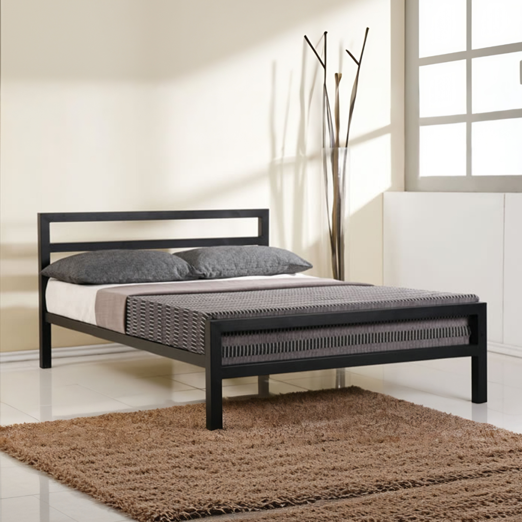 Time Living City Block Bed Frame-Black -Kingsize