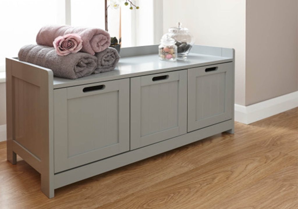 GFW Colonial 3 Door Storage Bench-Grey