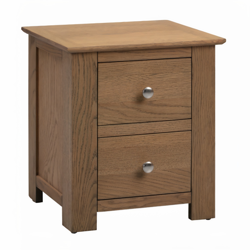 Flintshire Furniture Conway 2 Drawer Smoked Oak Bedside Cabinet