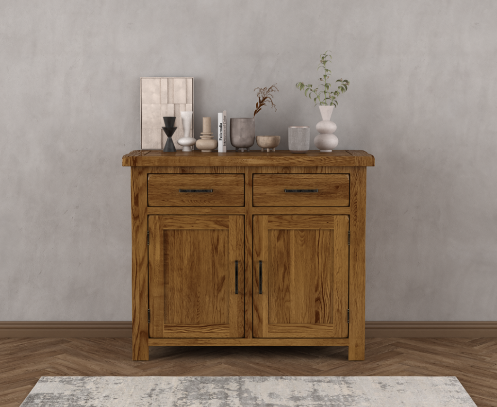Harrogate Rustic Solid Oak Small Sideboard