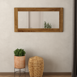 Harrogate Rustic Solid Oak Wall Mirror | Bed Sava