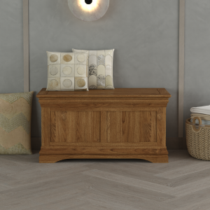 Burford Rustic Solid Oak Blanket Box | Bed Sava