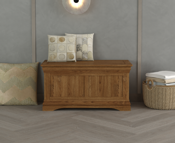 Burford Rustic Solid Oak Blanket Box | Bed Sava