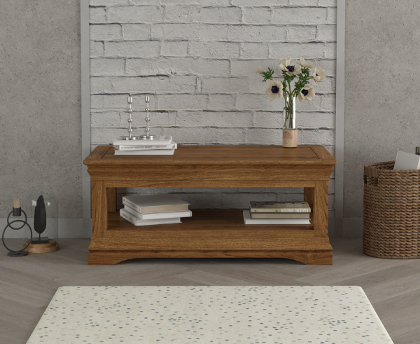 Burford Rustic Solid Oak Coffee Table | Bed Sava