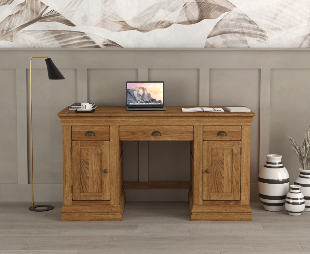 Burford Rustic Solid Oak Desk