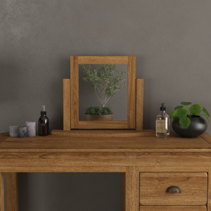 Burford Rustic Solid Oak Dressing Table Mirror | Bed Sava