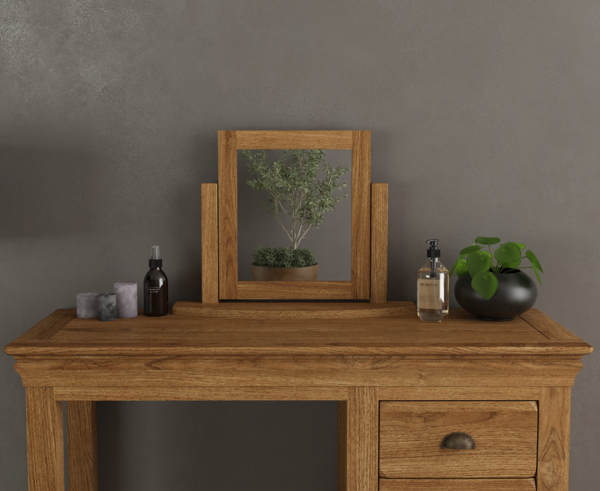 Burford Rustic Solid Oak Dressing Table Mirror | Bed Sava