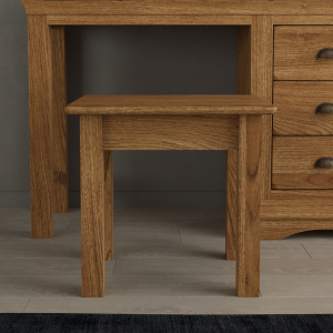Burford Rustic Solid Oak Dressing Table Stool | Bed Sava