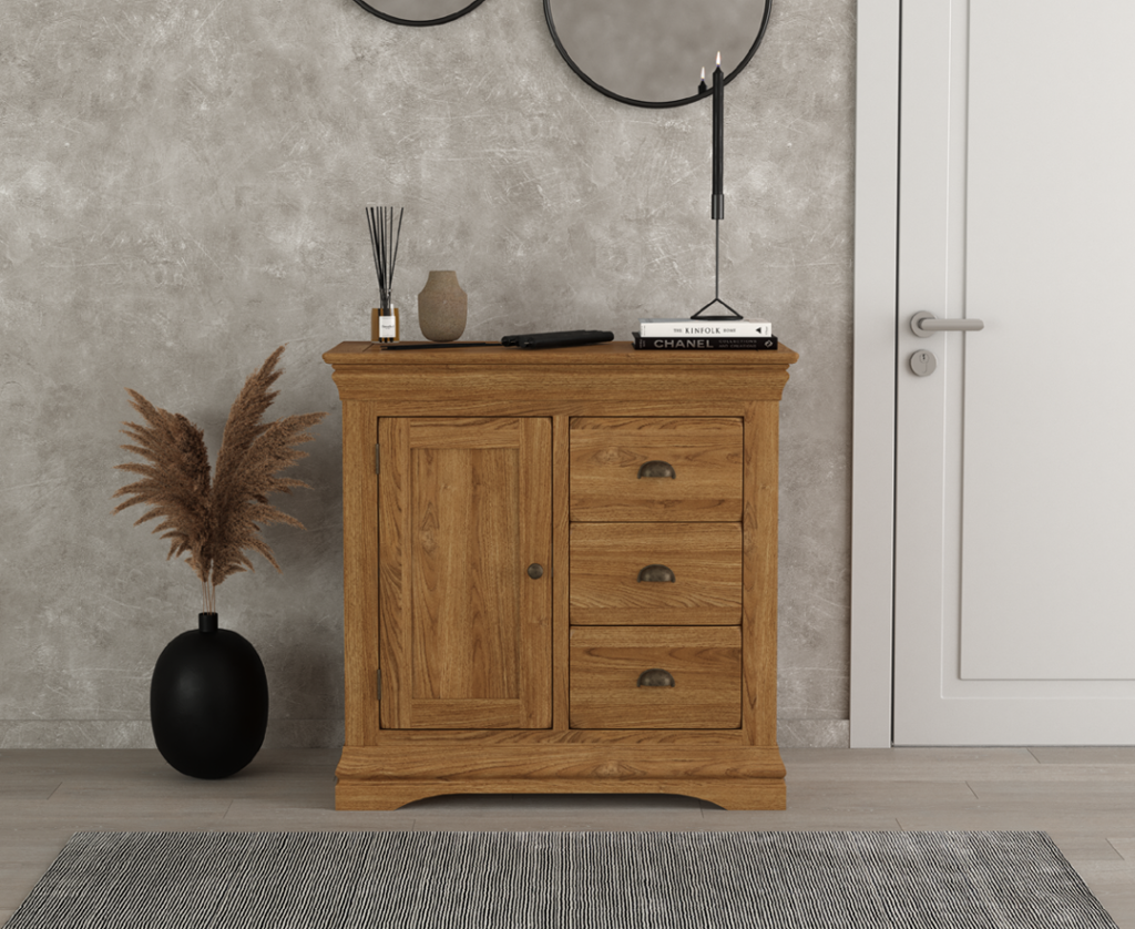 Burford Rustic Solid Oak Hallway Sideboard
