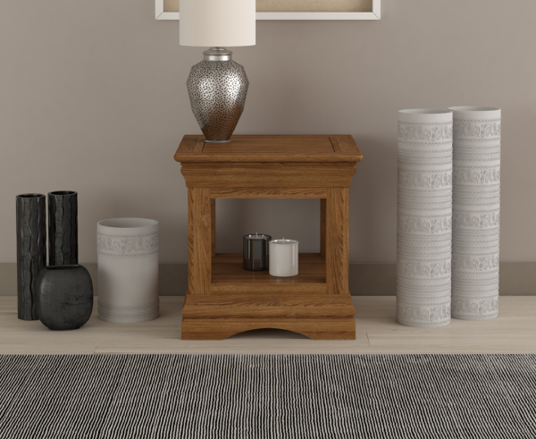 Burford Rustic Solid Oak Lamp Table | Bed Sava
