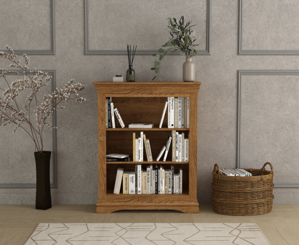 Burford Rustic Solid Oak Small Bookcase