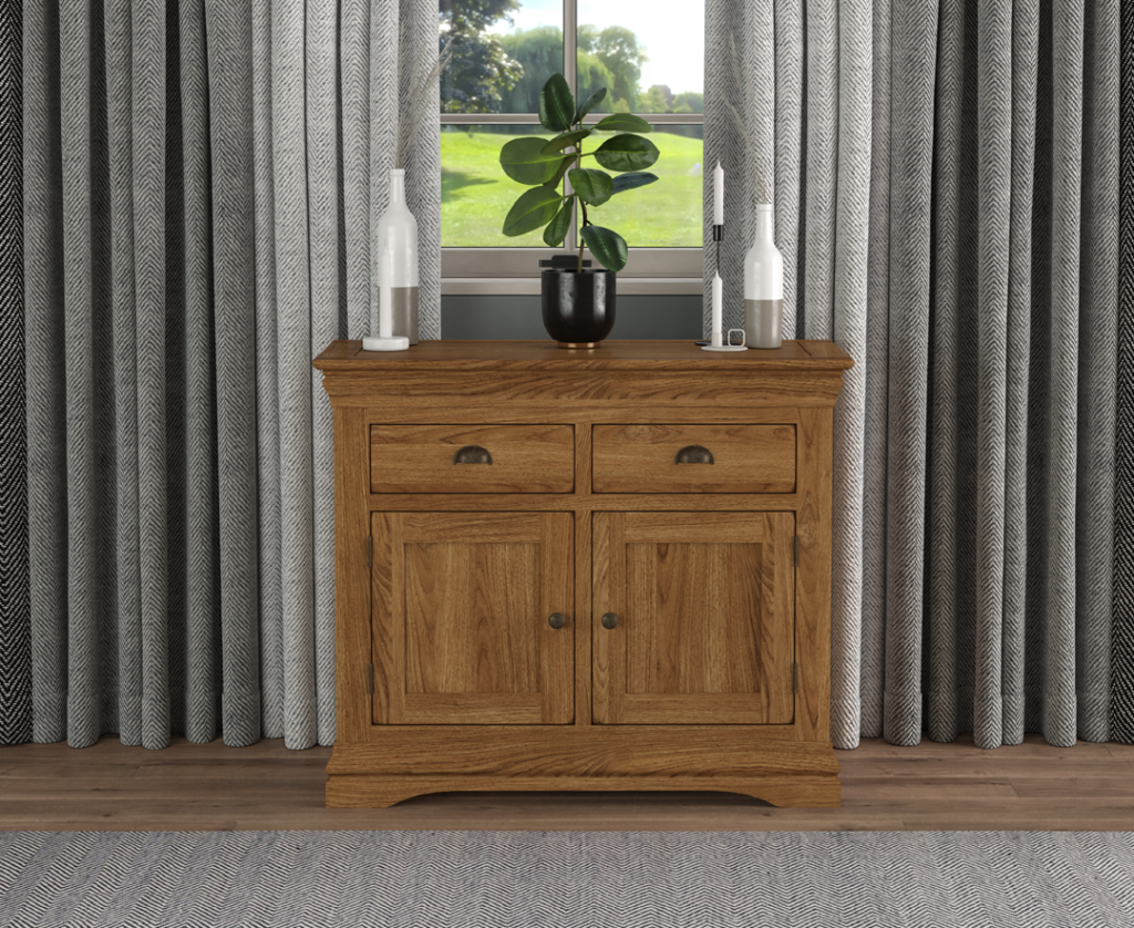 Burford Rustic Solid Oak Small Sideboard
