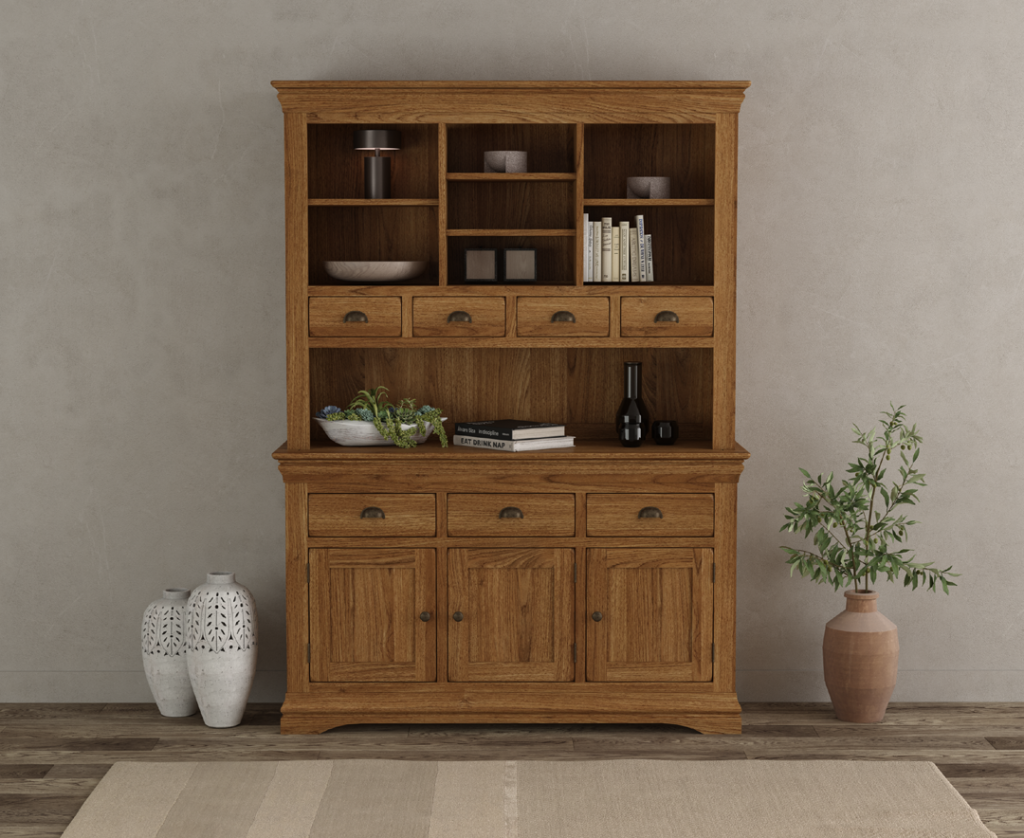 Burford Rustic Solid Oak Large Dresser
