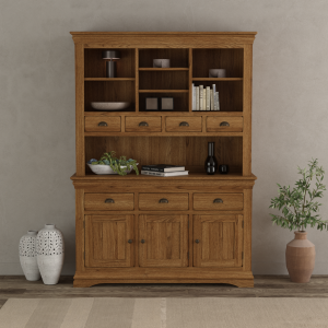 Burford Rustic Solid Oak Large Dresser | Bed Sava