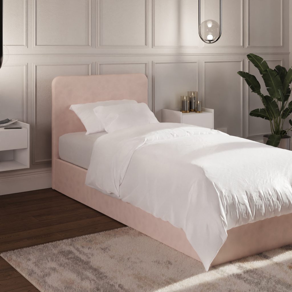 GFW Chiswick Side-Lift Ottoman Bed Soft Pink-Single