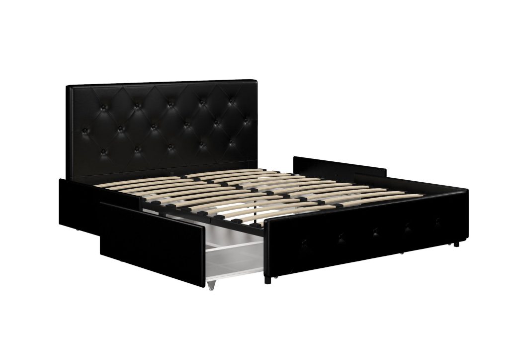 Dorel Dakota Faux Leather Storage Bed-Double