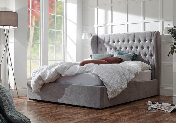 GFW Dakota Ottoman Bed Kingsize Platinum | Bed Sava