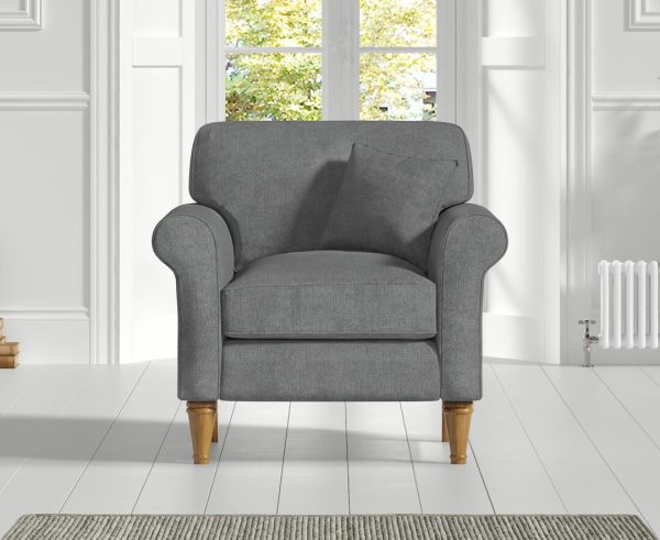 Darwin Charcoal Grey Fabric Armchair | Bed Sava
