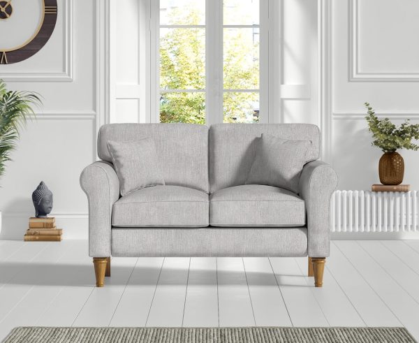 Darwin Light Grey Fabric Two Seater Sofa | Bed Sava