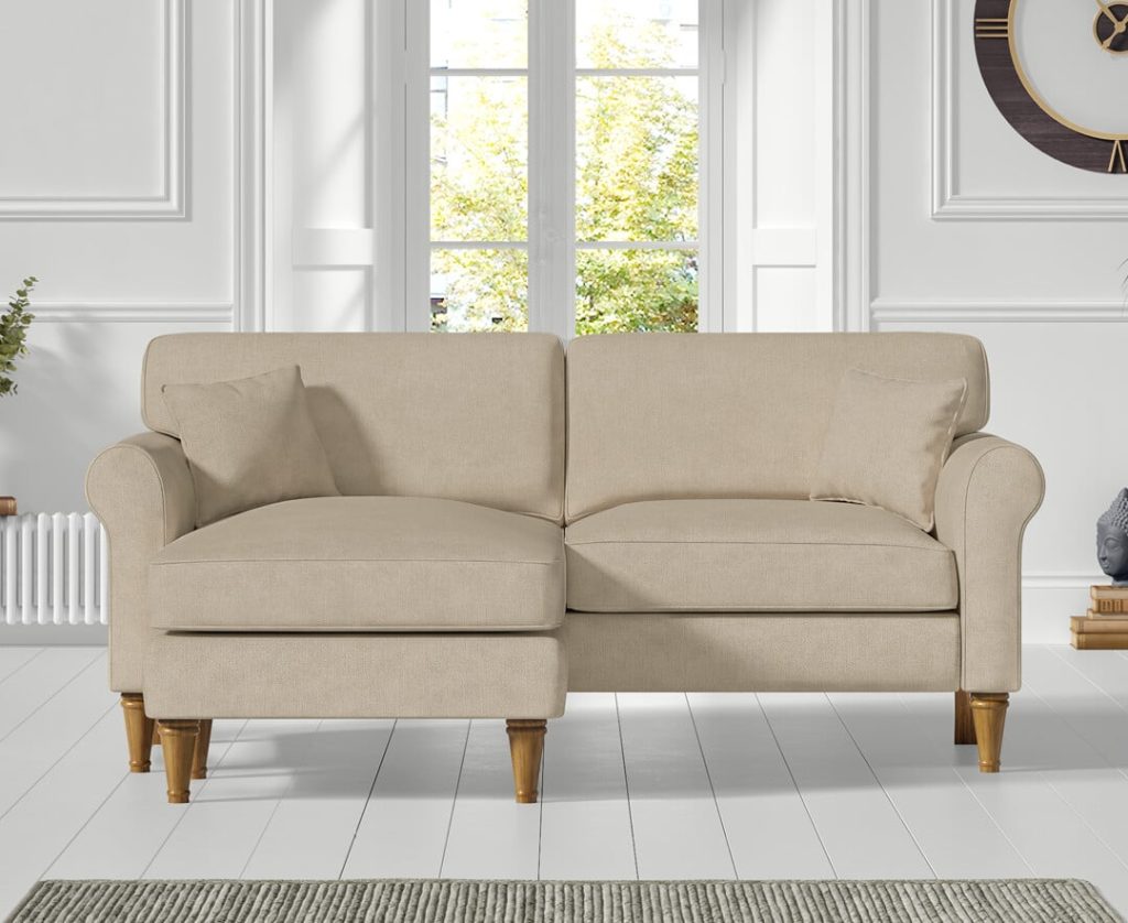 Darwin Natural Fabric Left Hand Facing Chaise Corner Sofa