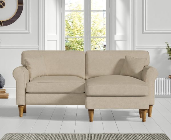 Darwin Natural Fabric Right Hand Facing Chaise Corner Sofa | Bed Sava