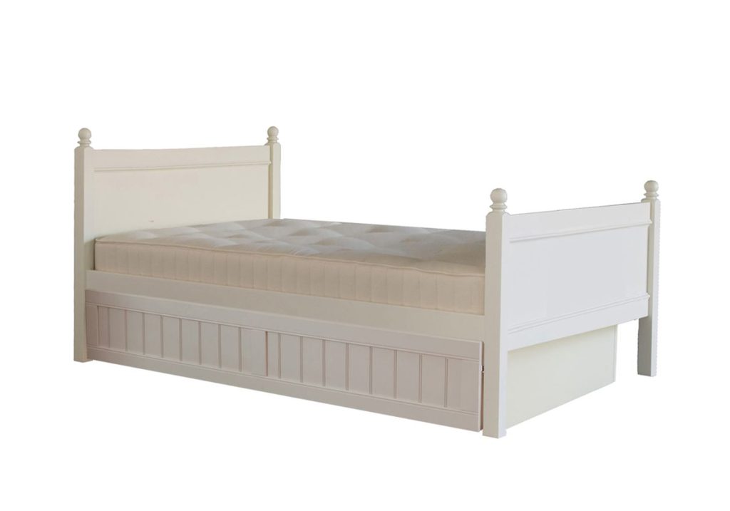 Little Folks Furniture Fargo Small Double Bed and Trundle-Ivory White