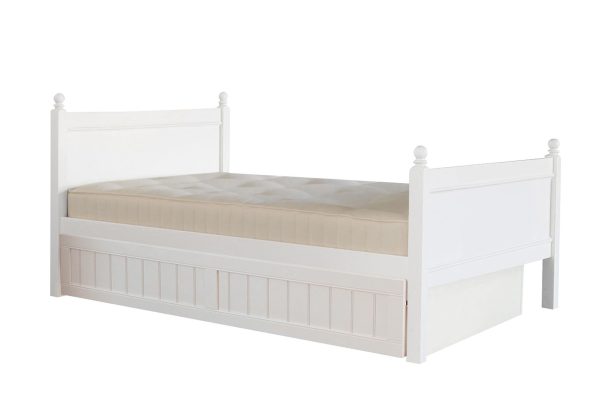 Little Folks Furniture Fargo Small Double Bed and Trundle Pure White | Bed Sava