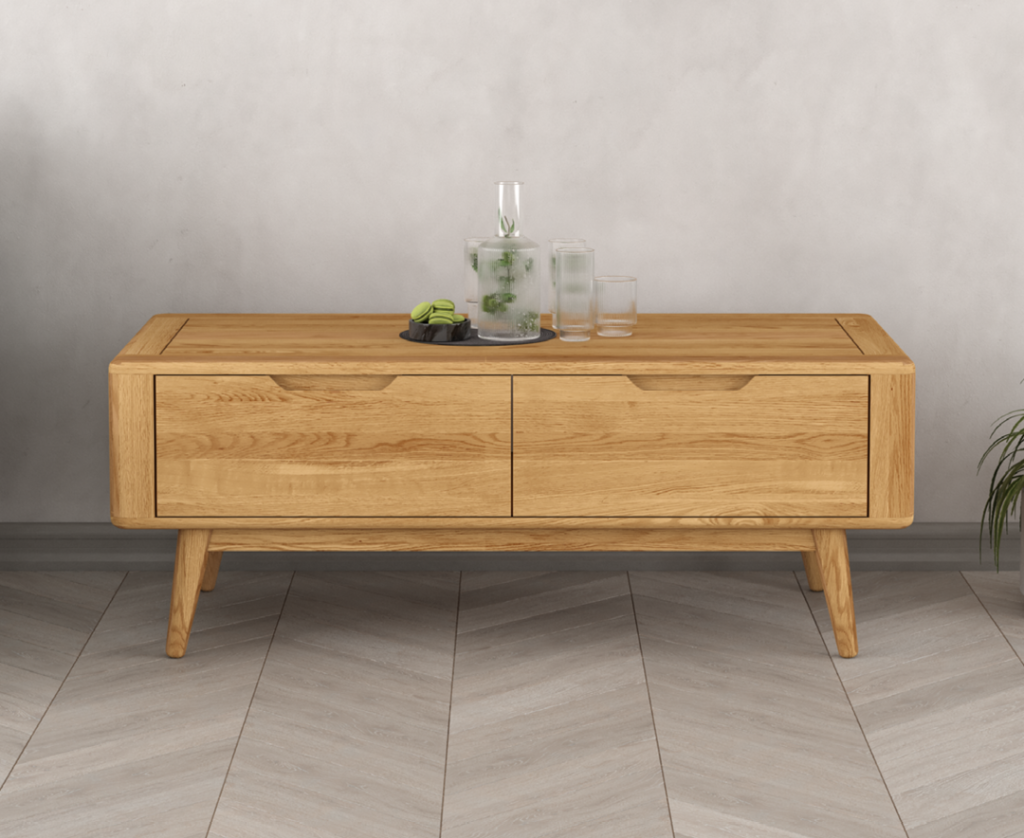 Rosa Solid Oak 4 Drawer Storage Coffee Table
