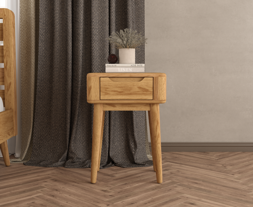 Rosa Solid Oak Bedside Table / Lamp Table