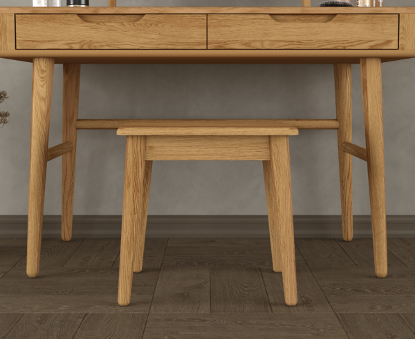 Rosa Solid Oak Dressing Table Stool | Bed Sava
