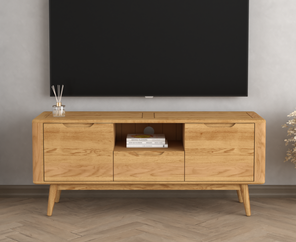 Rosa Solid Oak Large TV Cabinet | Bed Sava