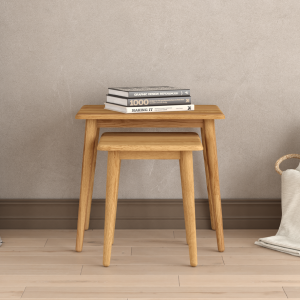 Rosa Solid Oak Nest of Tables | Bed Sava