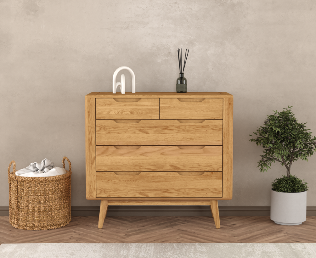 Rosa Solid Oak 2 Over 3 Chest of Drawers