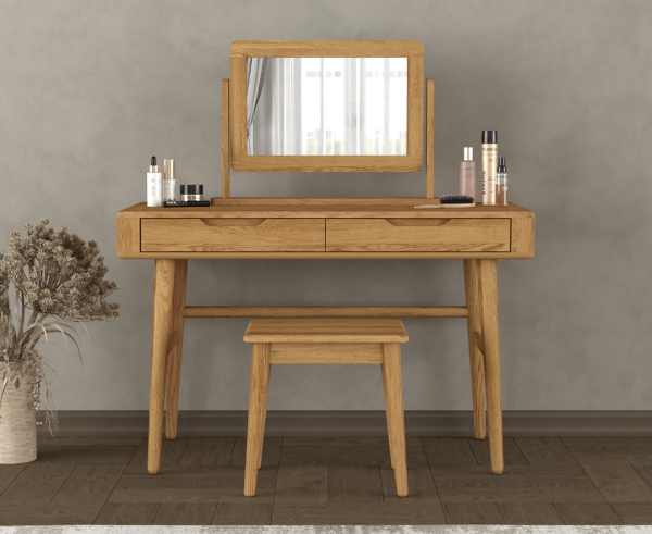 Rosa Solid Oak Dressing Table Set | Bed Sava