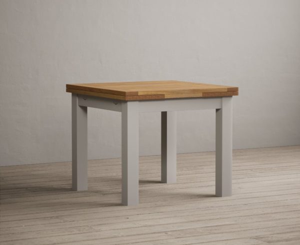 Extending Buxton 90cm Oak and Soft White Painted Dining Table | Bed Sava