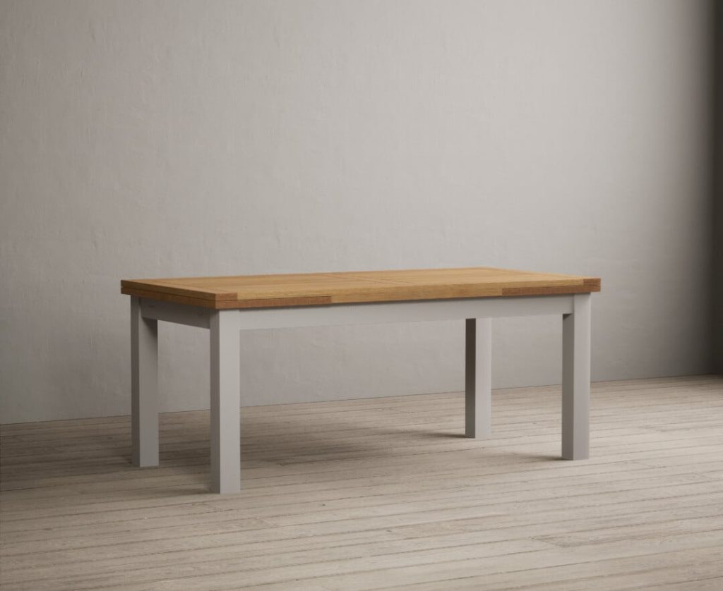 Extending Buxton 180cm Oak and Soft White Painted Dining Table